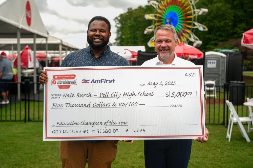 Nate Burch, Director of Choirs at Pell City High School and Duran Junior High School is recognized as the 2025 Education Champion of the Year. He was honored with a $5,000 grant to support his ongoing effort in the choir program.
